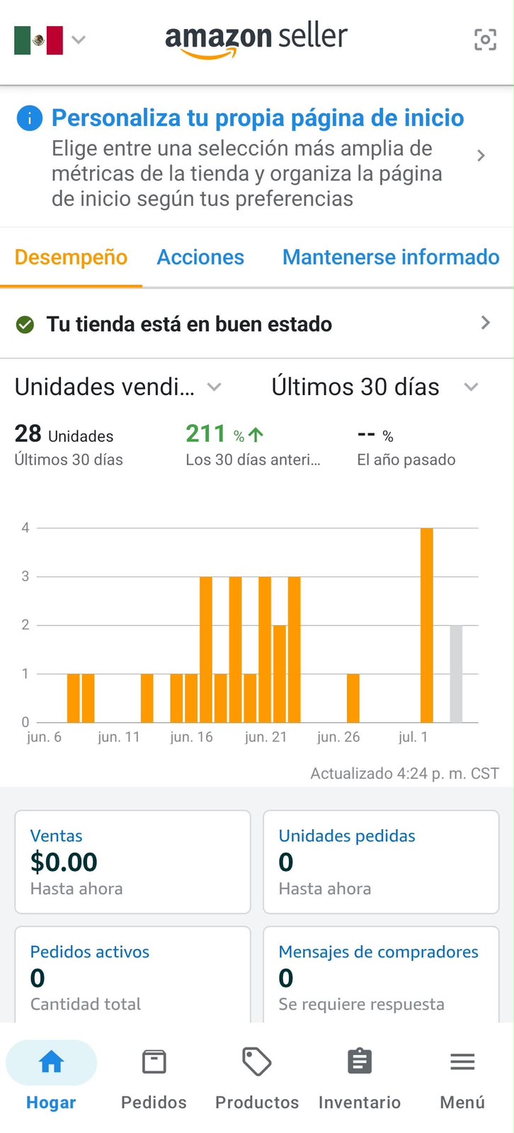 Captura de ventas Amazon Seller