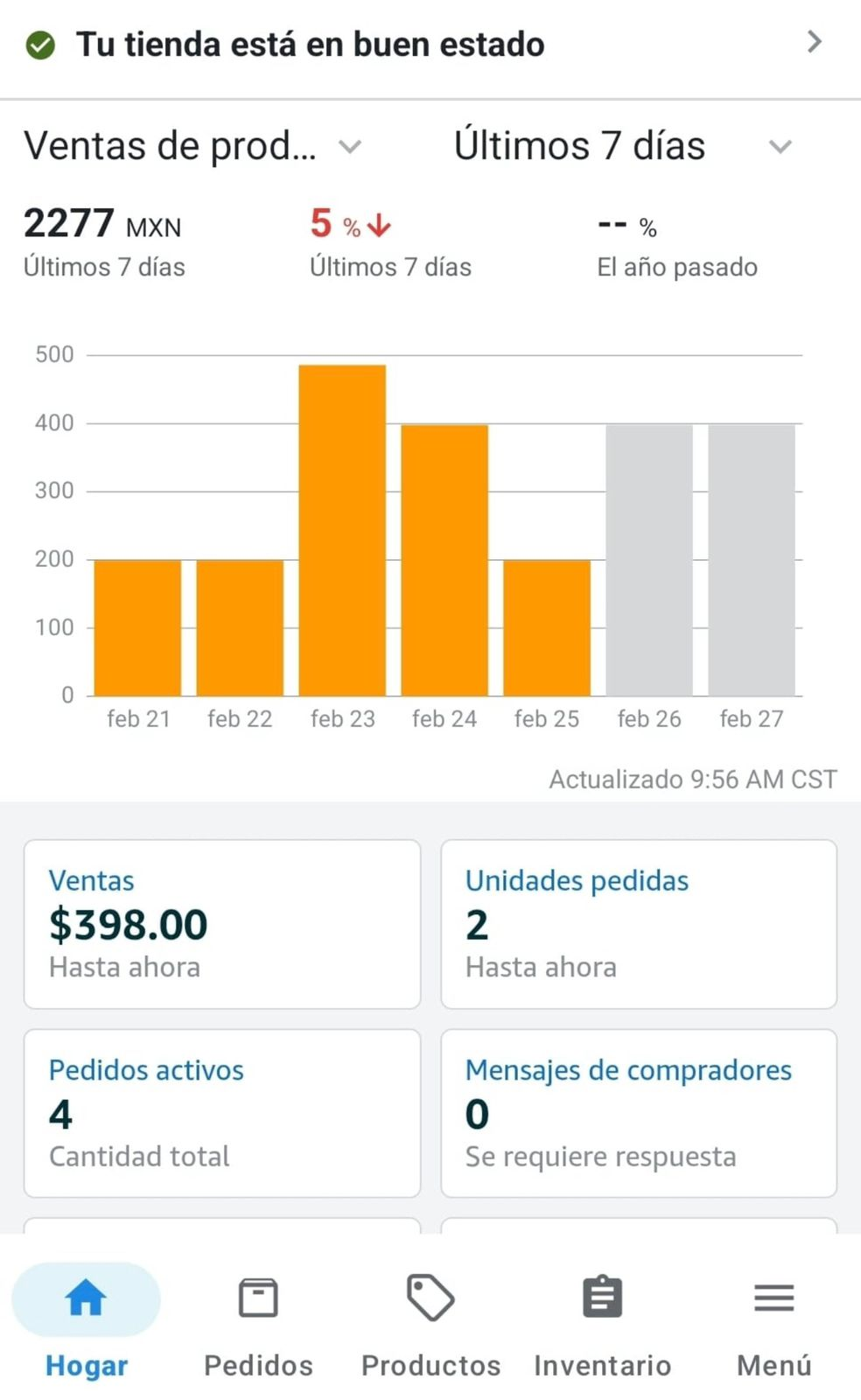 Captura de ventas de alumno 1