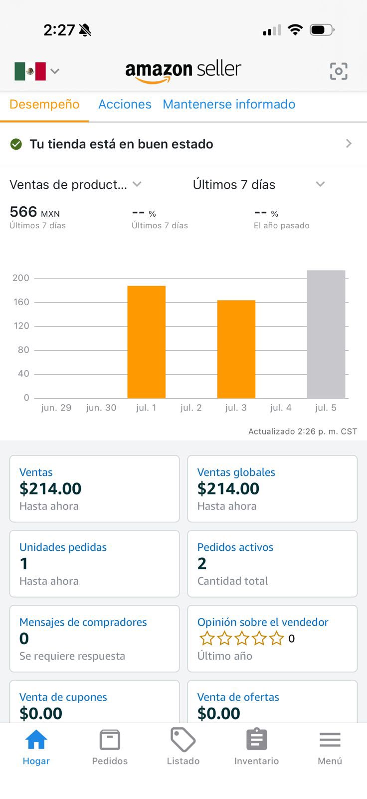 Captura de ventas Amazon Seller